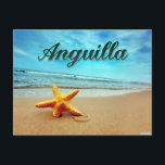 Anguilla starfish postcard<br><div class="desc">starfish on a beach</div>