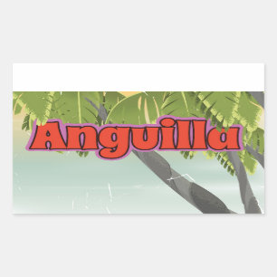 Anguilla vintage travel poster. sticker
