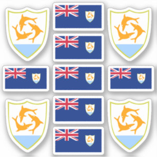 Anguillan state symbols / coat of arms and flag st