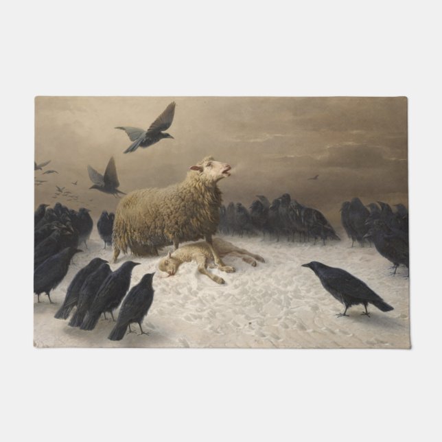 Anguish: Sheep with a Dead Lamb Doormat (Front)