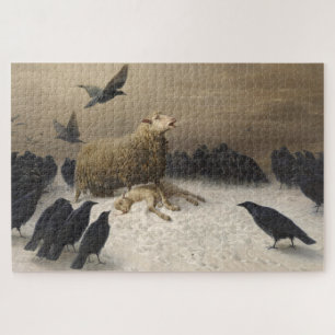 Anguish: Sheep with a Dead Lamb Jigsaw Puzzle