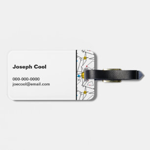Angular Geometric Retro Pattern Personalized Luggage Tag