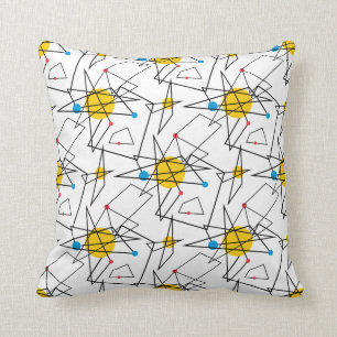 Angular Geometric Retro Pattern Throw Pillow