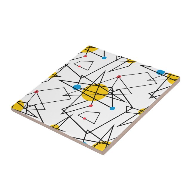 Angular Geometric Retro Pattern Tile (Side)