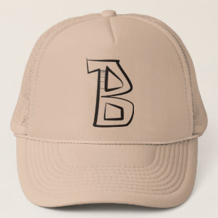 Angular graffiti bubble capital letter "B" hat
