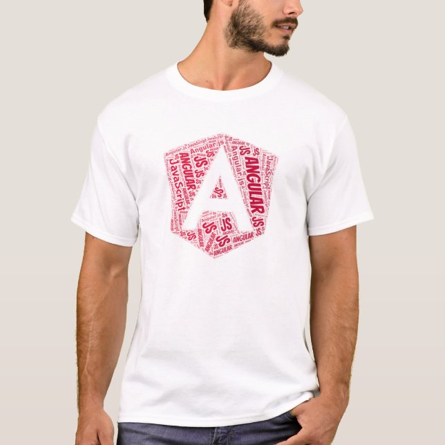 Angular JS JavaScript Developer Word Cloud T-Shirt (Front)