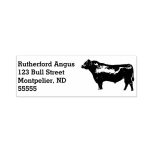 Angus Bull Return Address  Self-inking Stamp