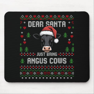 Angus Cows Christmas Beef Cattle Ugly Xmas Sweater Mouse Pad