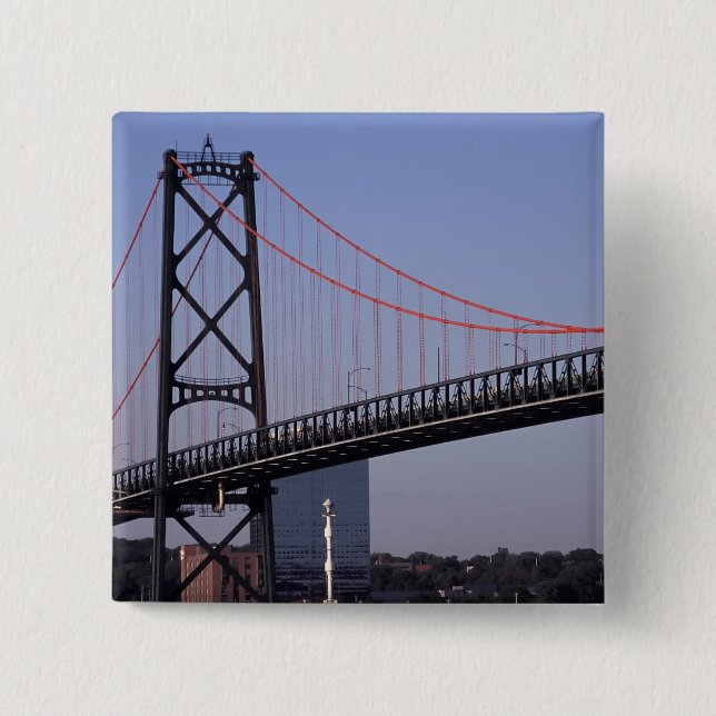 Angus L Macdonald Bridge, Halifax, Nova 2 Inch Square Button (Front)