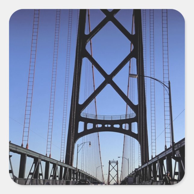 Angus L Macdonald Bridge, Halifax, Nova Square Sticker (Front)