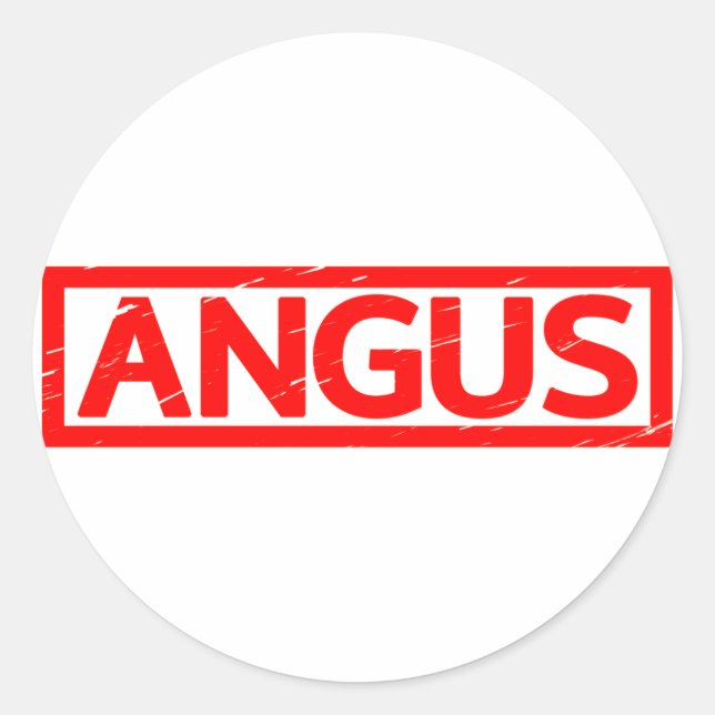 Angus Stamp Classic Round Sticker (Front)