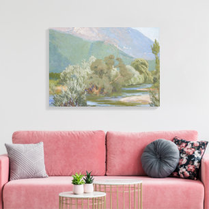 Aniene River Breathtaking Art Nouveau Landscape  Canvas Print