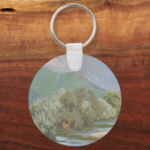 Aniene River Breathtaking Art Nouveau Landscape Keychain