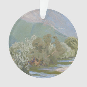 Aniene River Breathtaking Art Nouveau Landscape Ornament