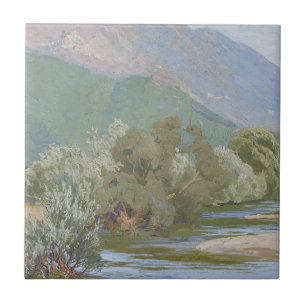 Aniene River Breathtaking Art Nouveau Landscape Tile
