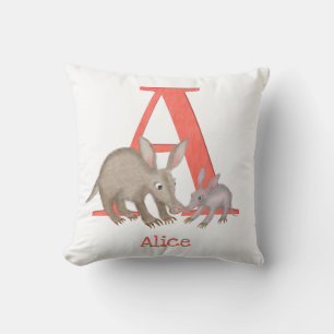 Animal ABC A is for aardvark cushion