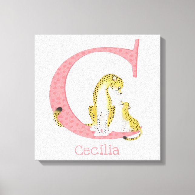 Animal ABC C is for cheetah canvas print (Front)