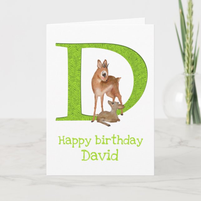 Animal ABC D is for dik-dik birthday card (Front)