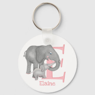 Animal ABC E is for elephant key ring