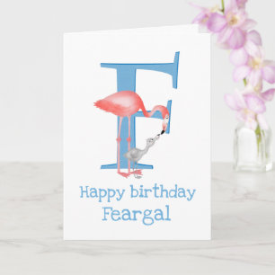 Animal ABC F est pour la carte d'anniversaire flam