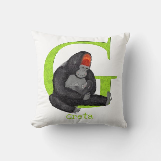Animal ABC G est pour coussin de gorille (Recto)