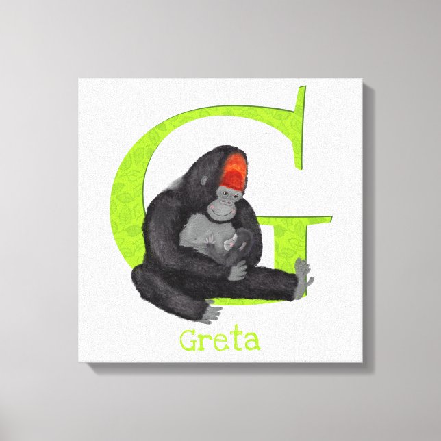Animal ABC G is for gorilla canvas print (Front)