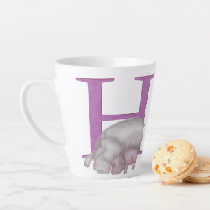 Animal ABC H is for hippo latte mug