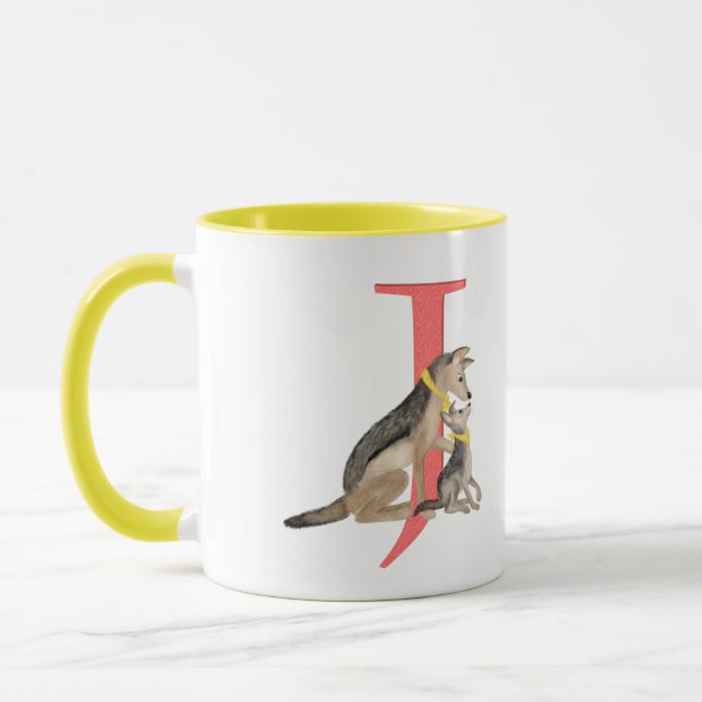 Animal ABC J is for jackal mug (Left)