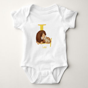 Animal ABC L is for lion baby bodysuit