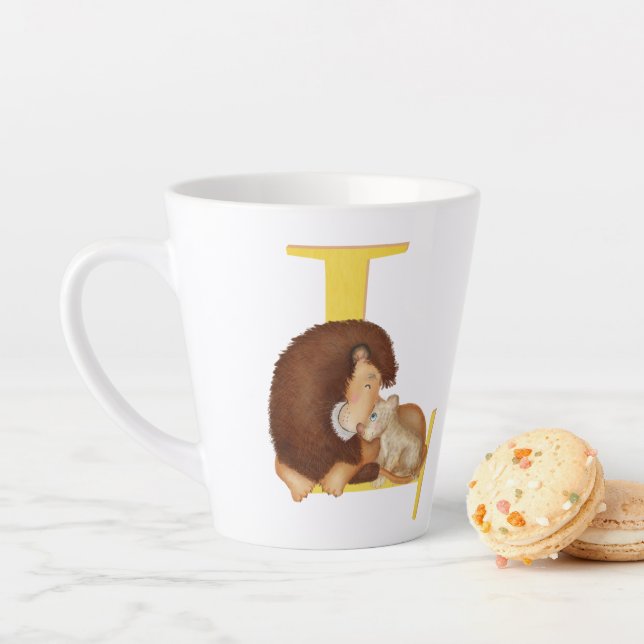 Animal ABC L is for lion latte mug (In Situ)