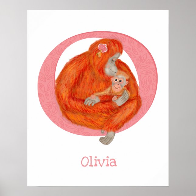 Animal ABC O is for orangutan print (Front)