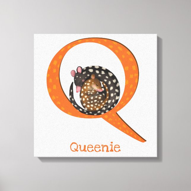 Animal ABC Q is for quoll canvas print (Front)