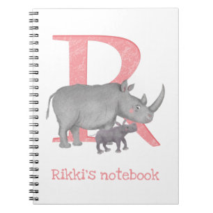 Animal ABC R is for rhino notebook
