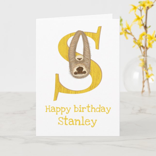 Animal ABC S est pour la carte d'anniversaire de p (Fleur jaune)