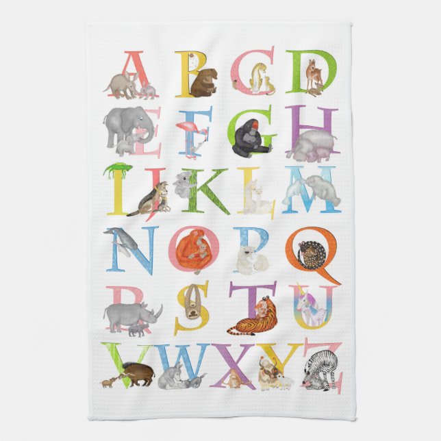 Animal ABC serviette à thé (Vertical)