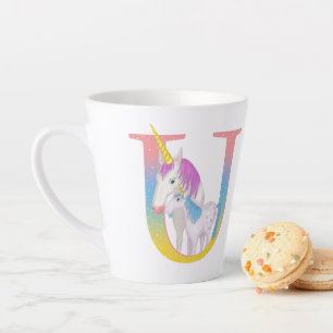Animal ABC U is for unicorn latte mug