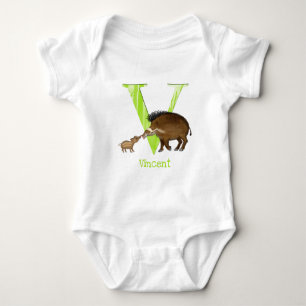 Animal ABC V is for Visayan warty pig bodysuit