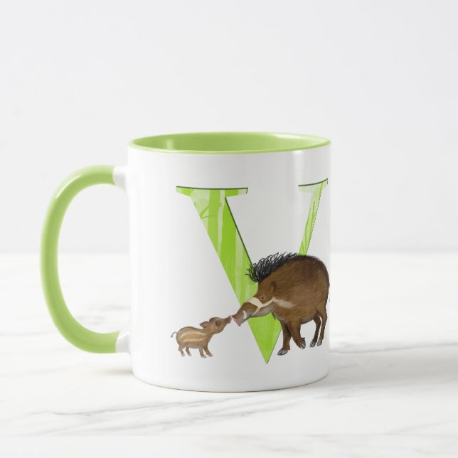 Animal ABC V is for Visayan warty pig mug (Left)
