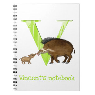 Animal ABC V is for Visayan warty pig notebook
