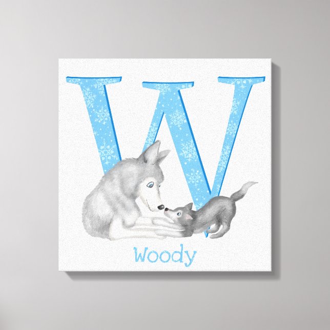 Animal ABC W is for wolf canvas print (Front)