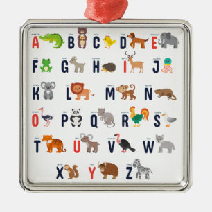 Animal ABCs - Alphabet Metal Ornament