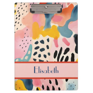 Animal Abstract Modern Retro Coloful Clipboard