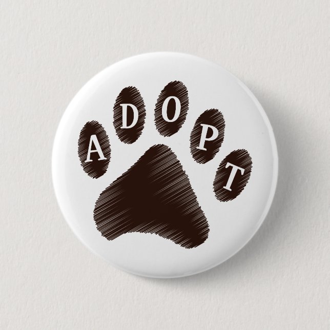 Animal Adoption 2 Inch Round Button (Front)