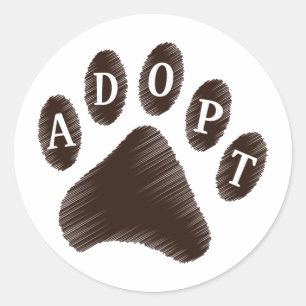 Animal Adoption Classic Round Sticker