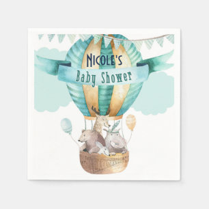 Animal Adventure Watercolor Boho Baby Shower Napkin