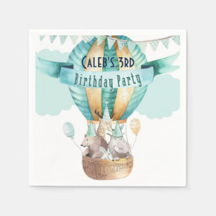 Animal Adventure Watercolor Boho Birthday Party Napkin