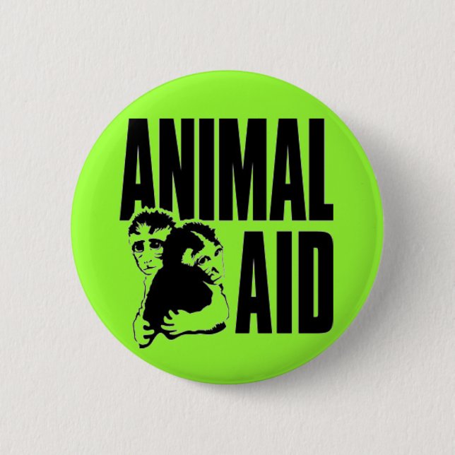 Animal Aid 2 Inch Round Button (Front)
