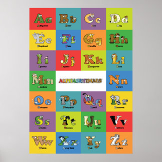 Animal Alphabet - Alphabetimals Poster