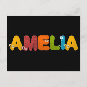 animal alphabet Amelia Postcard