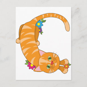 Animal Alphabet Cat Postcard